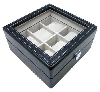 Picture of Leather Heiden Premier Black Leather Watch Box for 6 Watches