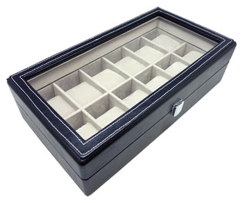 Picture of Leather Heiden Premier Black Leather Watch Box for 12 Watches