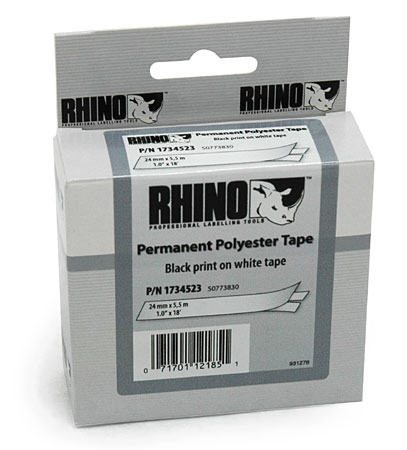 Picture of Dymo Rhino 1734523 Dymo Rhino 1734523 Rhino 1 White Perm Poly Label- 25Mm
