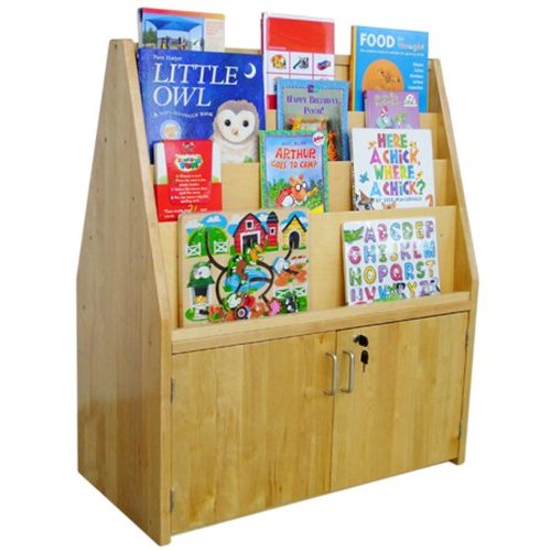 Picture of A+ Childsupply F8128 Double Sided Birch Bookshelf with Cabinet
