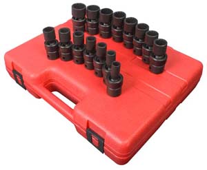 1/2 in Drive Metric 12 Point Standard Universal 15-Piece Impact Socket Set