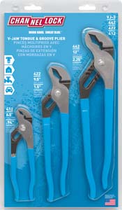Channelock 3 Pieces V-Jaw Tounge And Groove Plier Set