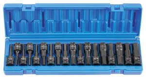 Grey Pneumatic GY1598HC 1/2" Drive 18 Pieces Combo Hex Driver SAE/Metric Set