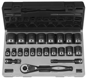 Picture of Eagle GY82622 1/2&quot; Drive 6 Point 22 Pieces Fractional Duo Socket Set