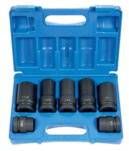 Eagle 1" Drive 7 Pieces Truck Wheel Impact Socket Set