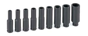 Picture of Eagle GY9709DG 1/4&quot; Drive 9 Pieces Deep Magnetic Impact Socket Set