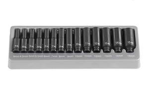 Eagle GY9714MD 1/4" Surface Drive 14 Pieces Metric Set Deep -  GREY PNEUMATIC