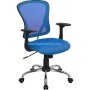 Picture of Flash Furniture H-8369F-BL-GG Blue Mesh Executive Office Chair