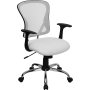 Picture of Flash Furniture H-8369F-WHT-GG White Mesh Executive Office Chair