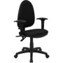 WL-A654MG-BK-A-GG Black Fabric Multi-Function Task Chair with Adjustable Lumbar Support- Arms -  Flash Furniture, WLA654MGBKA