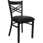 Picture of Flash Furniture XU-6FOBXBK-BLKV-GG Black X Back Metal Chair with Black Vinyl Seat