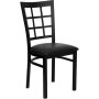 Black Window Back Metal Chair with Black Vinyl Seat