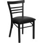 XU-DG6Q6B1LAD-BLKV-GG Black Ladder Back Metal Chair with Black Vinyl Seat -  Flash Furniture