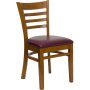 Picture of Flash Furniture XU-DGW0005LAD-CHY-BURV-GG Ladder Back Cherry Wood Chair with Burgundy Vinyl Seat