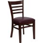 Picture of Flash Furniture XU-DGW0005LAD-MAH-BURV-GG Ladder Back Mahogany Wood Chair with Burgundy Vinyl Seat