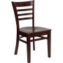 Picture of Flash Furniture XU-DGW0005LAD-MAH-GG Ladder Back Wood Chair with Mahogany Finish