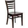 Ladder Back Wood Chair with Walnut Finish