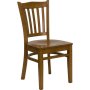 Vertical Slat Back Wood Chair with Cherry Finish