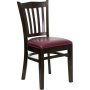 Walnut Dining Chair - Burgundy Vinyl - Heavy Duty