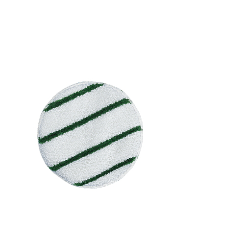 Picture of Rubbermaid Commercial Products RCP P269 19 Inch Low Profile Carpet Bonnet - White with Green Strip - 5 Count