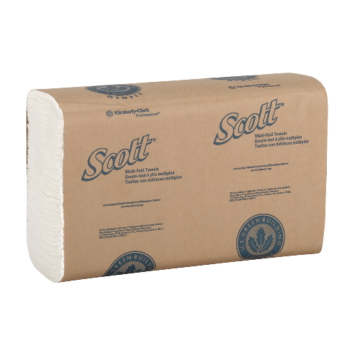 Picture of Kimberly-Clark KCC 01804 Scott M-Fold Towel 9.3X9.4 White- 250 Count - Case of 16