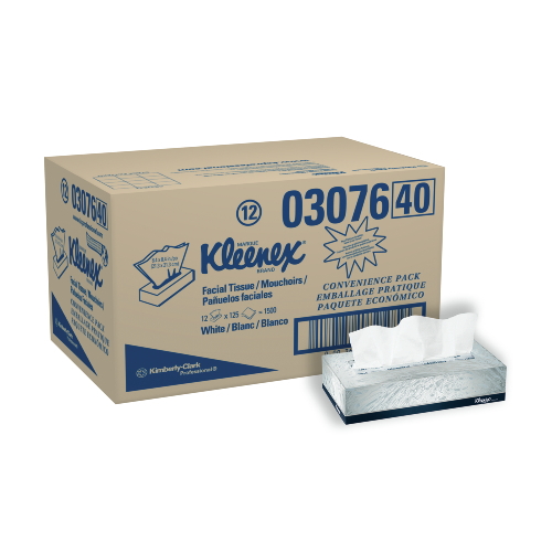 Picture of Kimberly-Clark KCC 03076 Kleenex Signal Facial Tissue 8.4X8.6 2P White- 125 Count - Case of 12