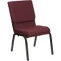 Flash Furniture XU-CH-60096-BYXY56-GG 18.5''W Burgundy Patterned HERCULES&trade- Church Chair- Gol Flash Furniture XU-CH-60096-BYXY56-GG 18.5''W Burgundy Patterned HERCULES&trade- Church Chair- Gol