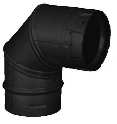 M & G Duravent 4PVP-E90B 4 Inch Pelletvent Pro 90 Deg Elbow Black