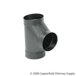 Picture of Gray Metal Products  Inc. 6-604 6 Inch  24-ga Snap-Lock Black Stovepipe Tee