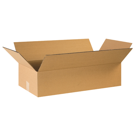 Flat Corrugated Boxes - Kraft - 24 in. x 12 in. x 6 in. - Pack of 20 - Durable Design