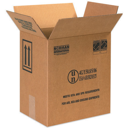 11 3/8 in x 8 3/16 in x 12 3/8 in Paint Can Box, Kraft, Corrugate, Single Wall, 44 ECT, 20 PK