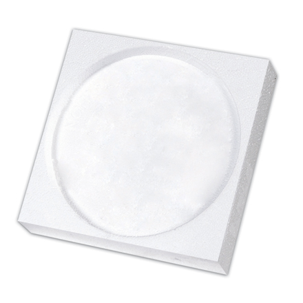 Foam Insert, 5 in Length, 5 in Width, 1 1/4 in Height, Expanded Polystyrene, White, 100 PK