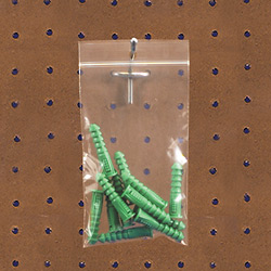 PB6702 2 in. x 12 in.- 2 Mil Reclosable Poly Bags with Hang Hole- 1000