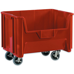 Picture of Box Partners BING121 Red Mobile Giant Stackable Bins- 3