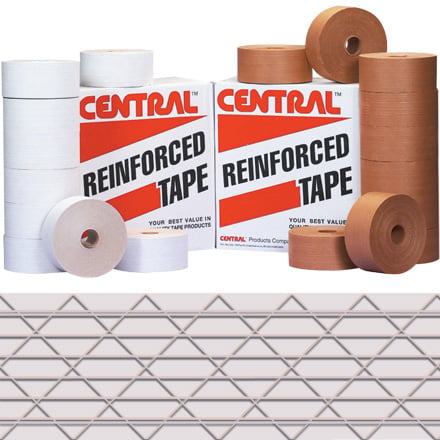 Reinforced Packing Tape, 7 mil Thick, 3 in W x 450 ft L, White, 10 PK