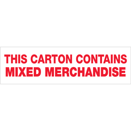 Mixed Merchandise Pre-Printed Carton Sealing Tape 2 in. x 110 yds.