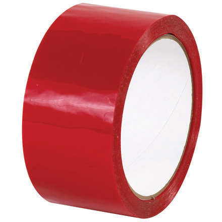 Packing Tape, 2.2 mil Thick, 2 in W x 55 yd L, Red, 36 PK