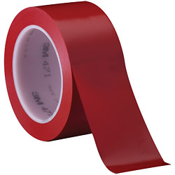 T965471R 1 in. x 36 yds. Red 3M- 471 Solid Vinyl Tape