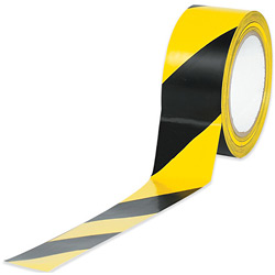 Picture of Box Partners T9236BY 2 in. x 36 yds. Black-Yellow Striped Vinyl Safety Tape
