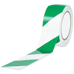 Picture of Box Partners T9236GW 2 in. x 36 yds. Green-White Striped Vinyl Safety Tape