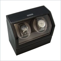 Picture of Heiden Battery Powered Dual Watch Winder- Black Leather