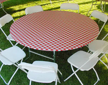 Kwik-Covers 24-Rw 24 Inch Round Kwik-Cover- Red Gingham- Pack of 25