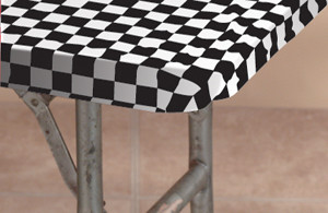 KS3072PK-BLKW PKG. BLACK & WHITE CHECK KWIK-SKIRT WITH 30 inch X 72 inch WHITE COVER- 10 PER CASE
