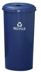 Picture of Witt Industries 10/1DTDB Tall round recycling wastebasket &amp; top with 4&amp;apos;&amp;apos; round opening- recycle blue