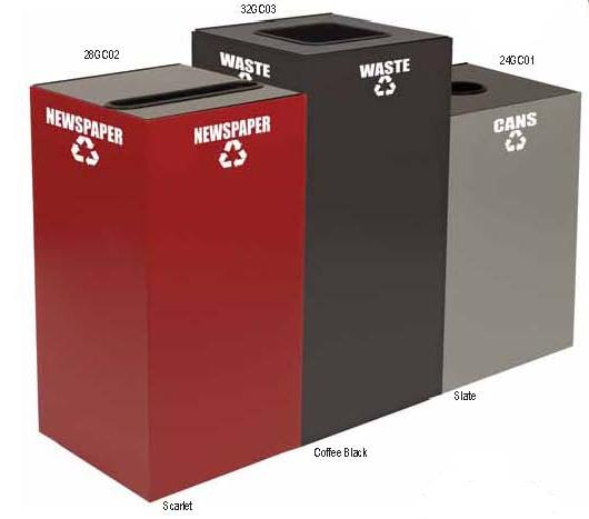 Picture of Witt Industries 32GC03-SL Geo cube- square opening- plastic-waste decal- slate