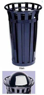 Picture of Witt Industries M3601-DT-GN Receptacle with dome top lid and plastic liner- green
