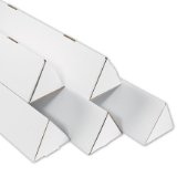 Triangle Mailing Tubes, 2" x 36 1/4", White, 50/Bundle