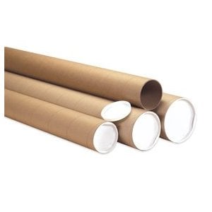 3 in. x 60 in. Kraft Heavy-Duty Mailing Tubes with Caps- Pack of 24