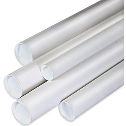 P2030W 2 in. x 30 in. White Mailing Tubes with Caps