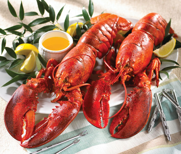 Picture of Lobster Gram LG4J LOBSTER GRAM DINNER FOR FOUR WITH 2 LB LOBSTERS